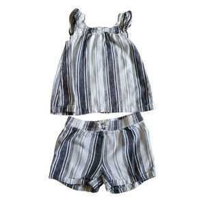 Carter's Striped Linen Tank+Shorts Set